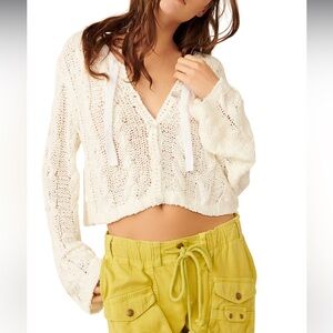 Free People Robyn Cozy Knit Cardigan in Cream